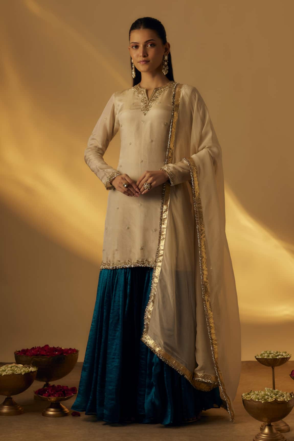 RAYASHA KHAN Embroidered Kurta Gharara Set