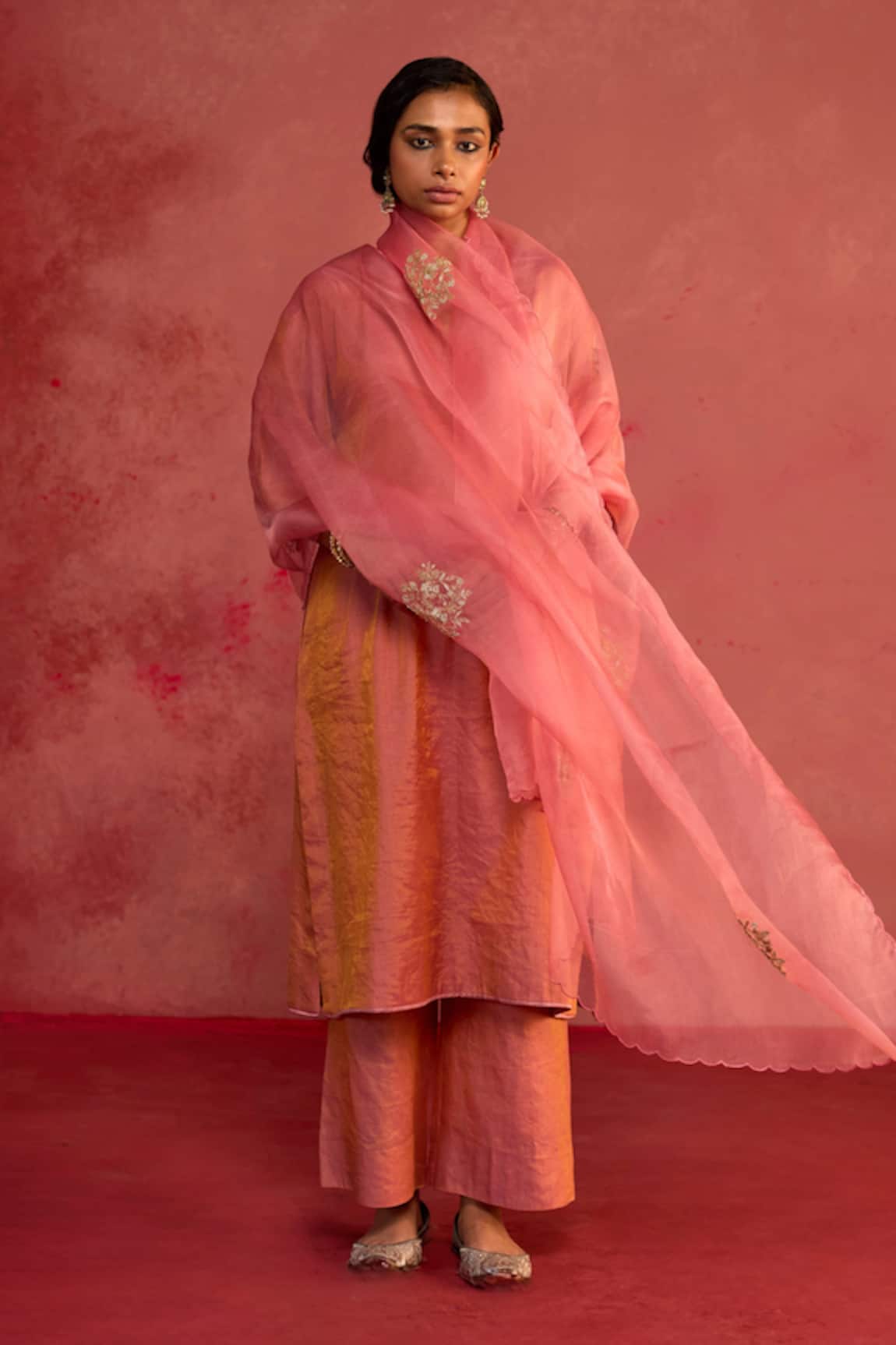 Rhua Handwoven Banarasi Tissue Kurta Set