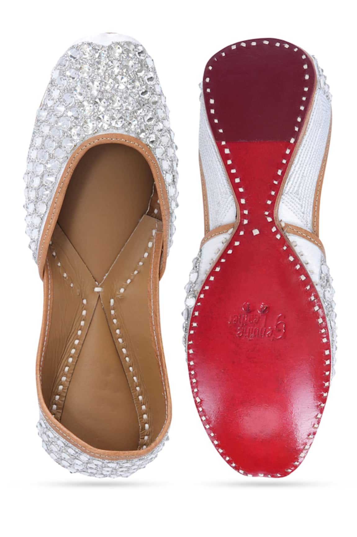 NR By Nidhi Rathi Embellished Leather Jutti 