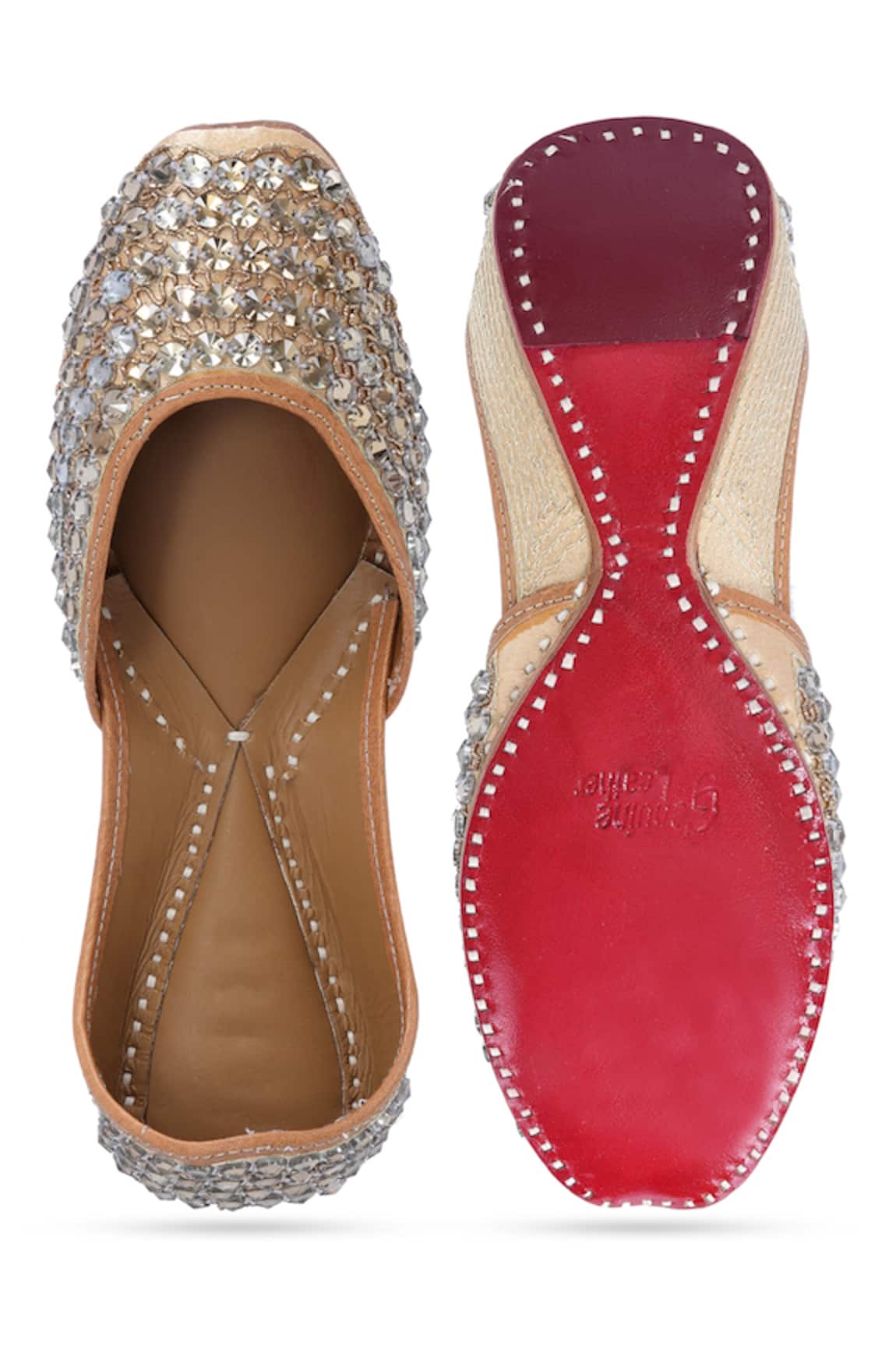 NR By Nidhi Rathi Embellished Sequin & Crystal Jutti 