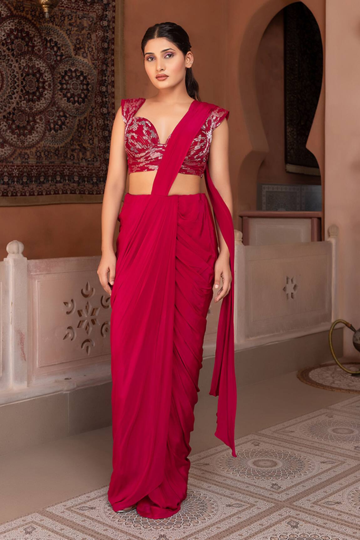 Nidhi Kejriwal Draped Saree With Wired Blouse
