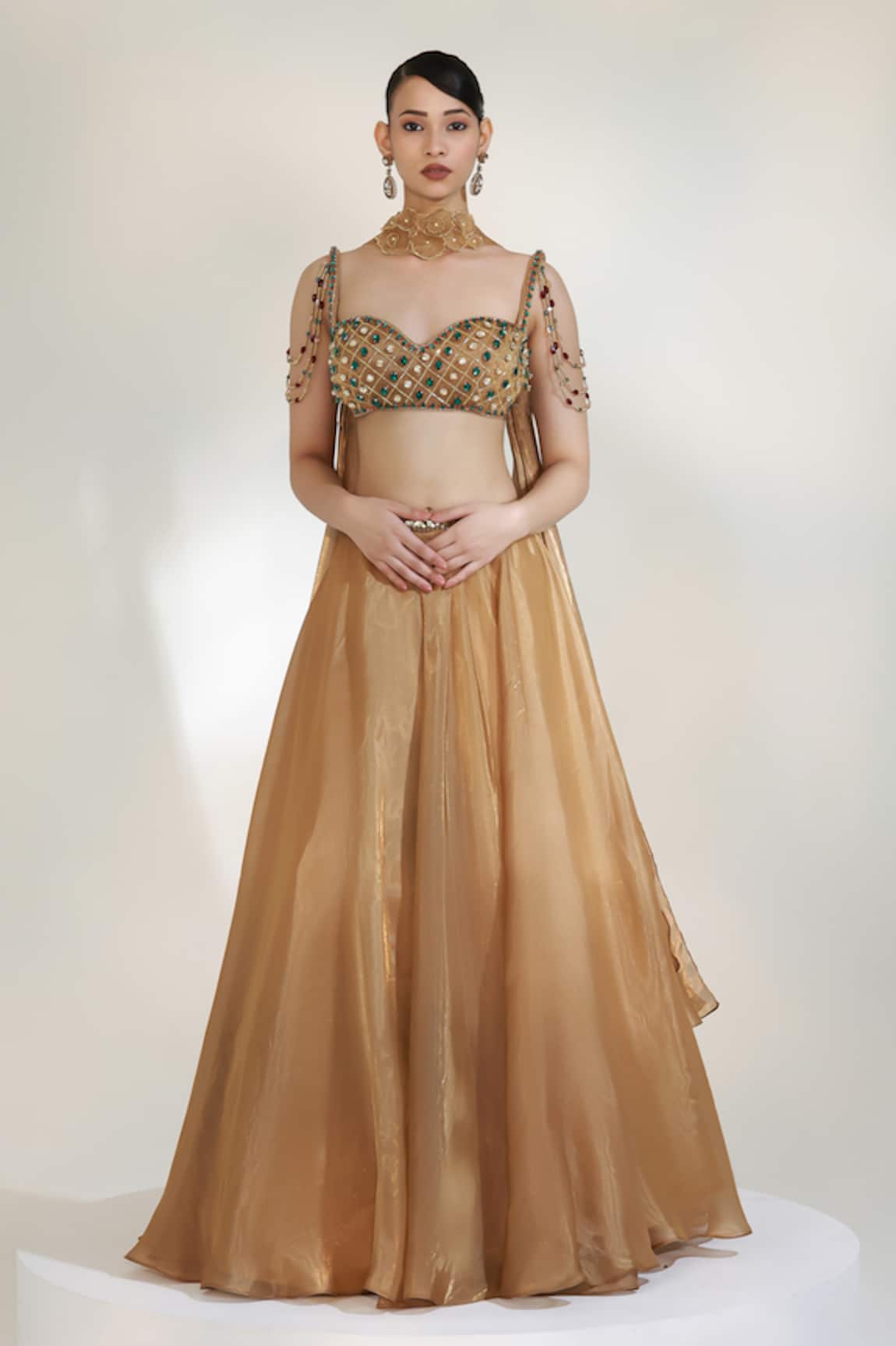 Libas Cafe by Nidhi & Ashish Lustre Jewel Embroidered Lehenga Set 