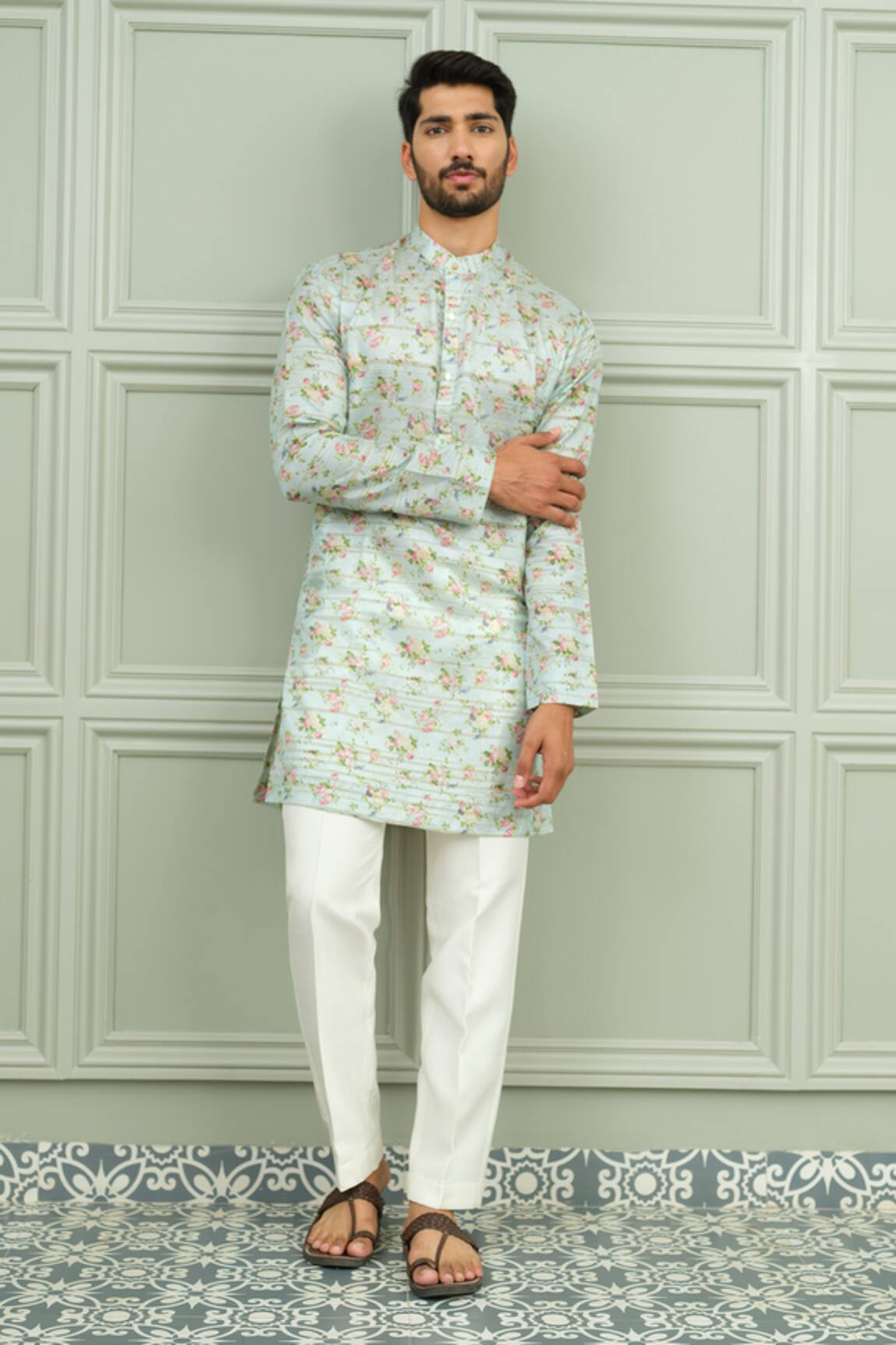 Niloufer By Aasif Ally Mehfil Floral Print Kurta & Pant Set
