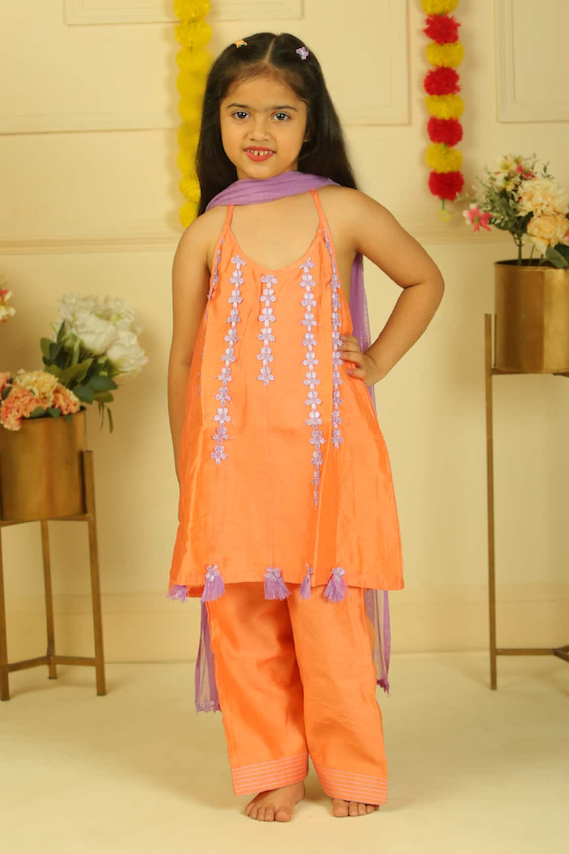 Pankhuri By Priyanka Lace Detailed Halter Kurta Set