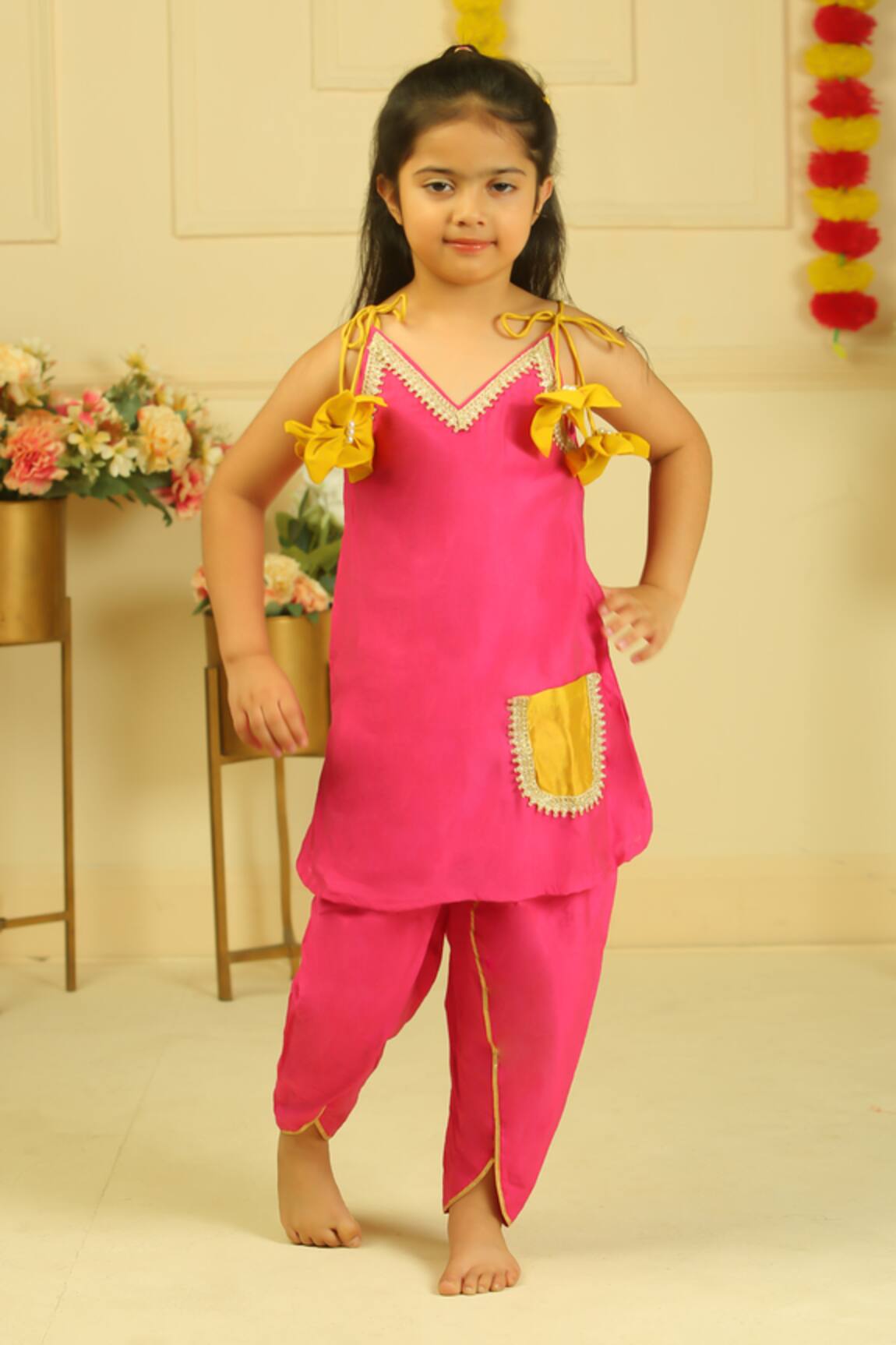 Pankhuri By Priyanka Halter Kurta & Tulip Pant Set