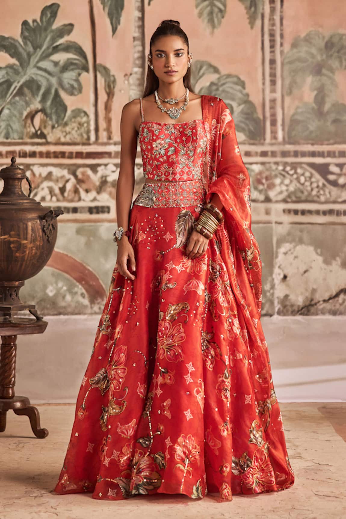 Show Shaa Floral Printed & Embroidered Lehenga Set