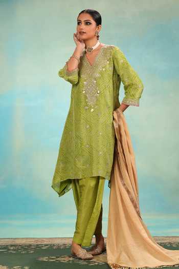 Swati Wadhwani Couture Dori Work & Coin Detail Kurta Set 
