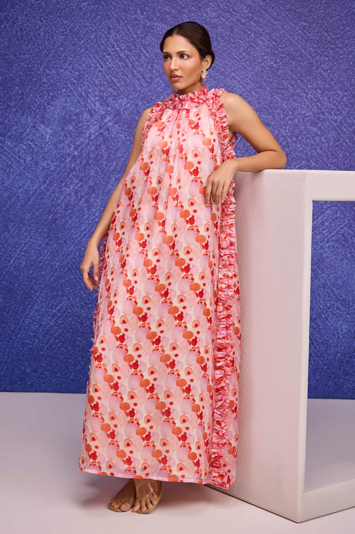 Tara And I Aquarelle Print Maxi Dress