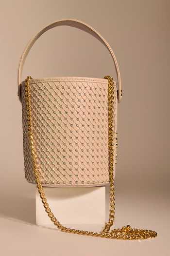 Tara And I Creme Intermesh Bucket Bag 