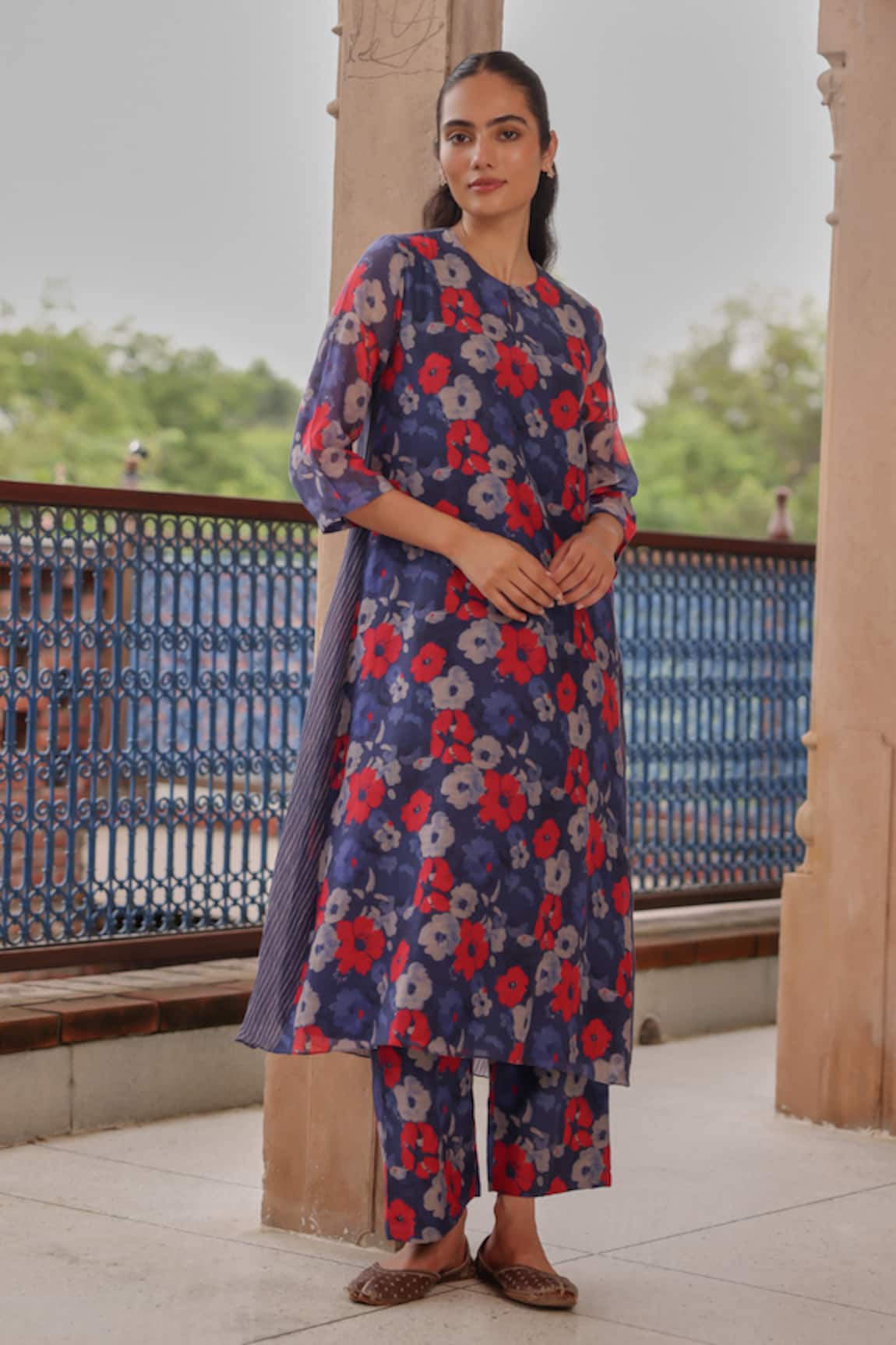 Vaayu Indigo Bloom Kurta & Pant Set
