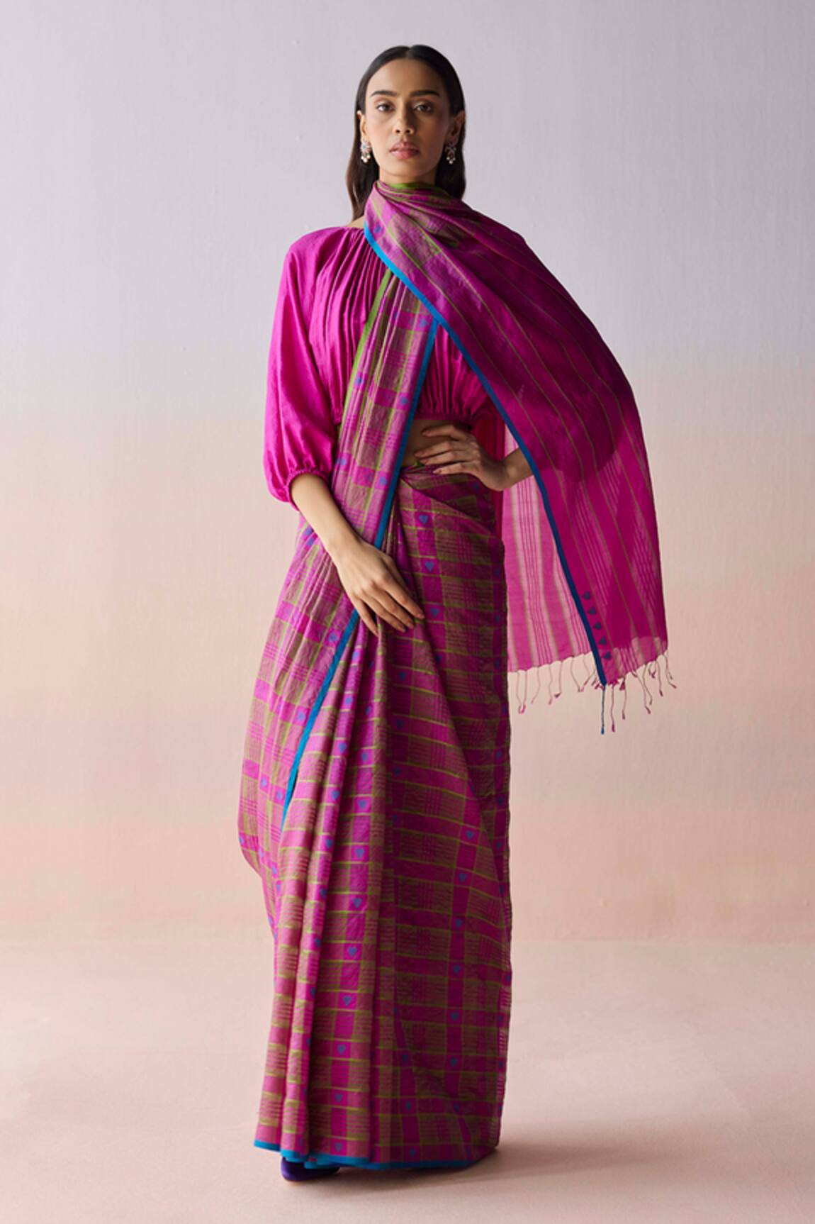 Surmaye Heartglow Jamdani Saree