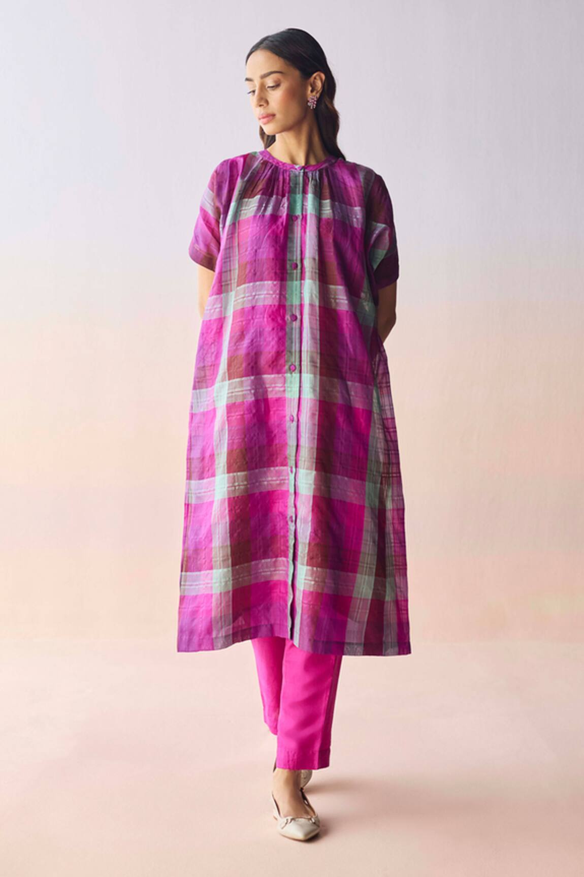 Surmaye Rooted Pink Kurta Set
