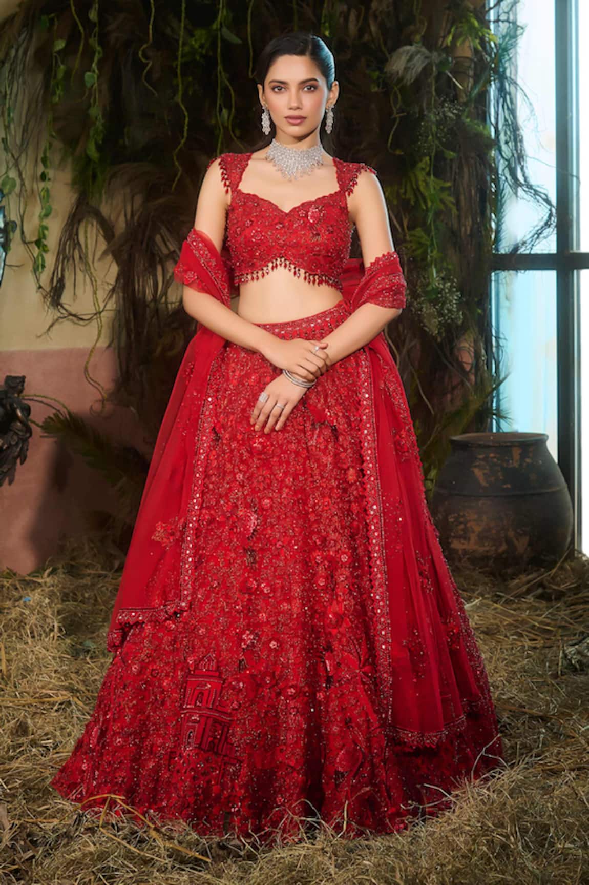 Shashank Arya Resham & Crystal Work Lehenga Set 