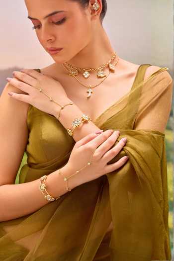 Mnsh Noor Kamal Polki Cuff Bracelet