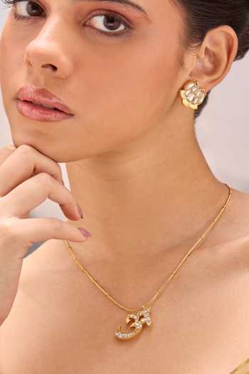 Mnsh Polki A Shaped Pendant Necklace 