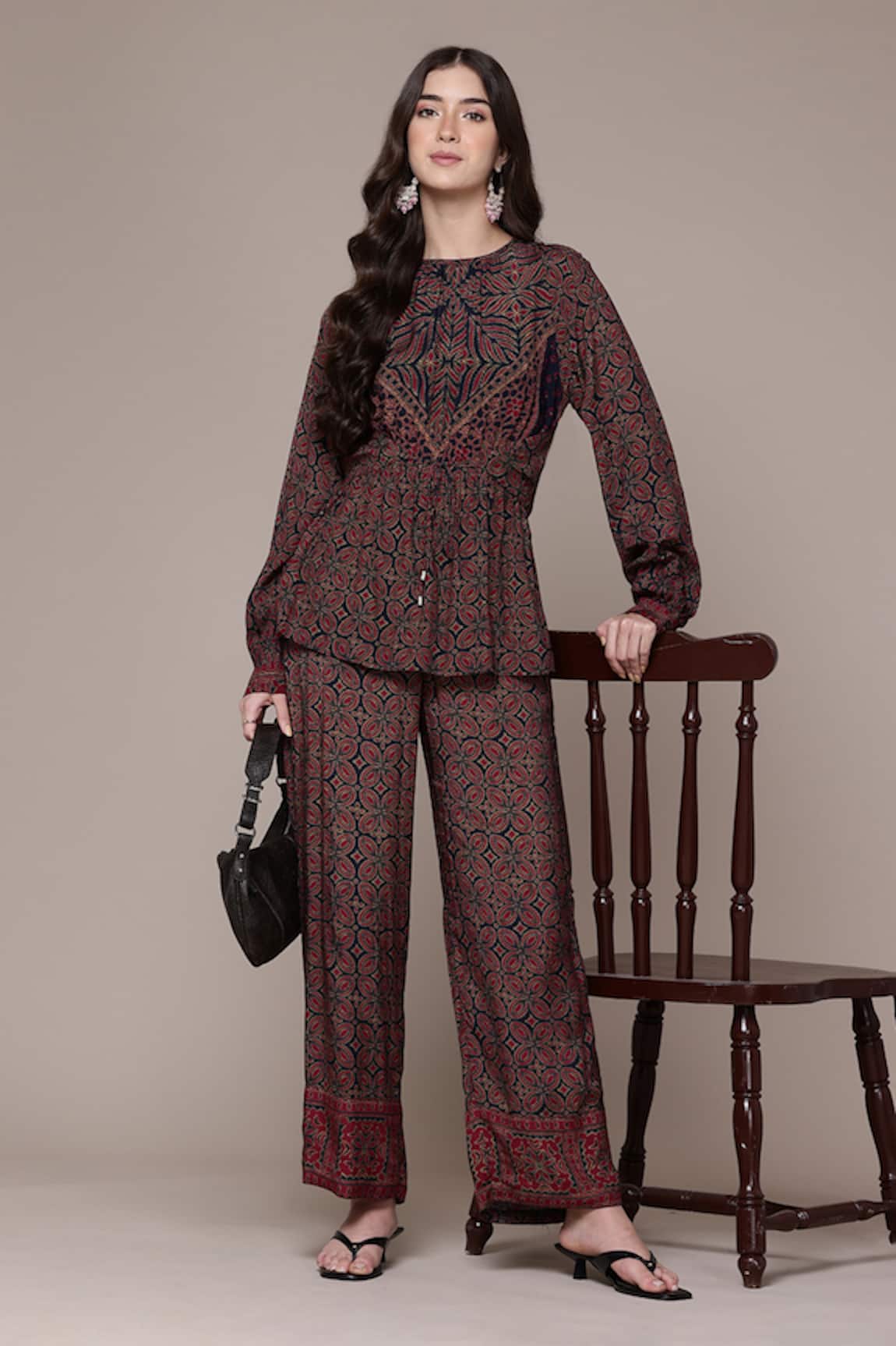 Ritu Kumar Geometric Print Full Sleeve Kurti & Pant 