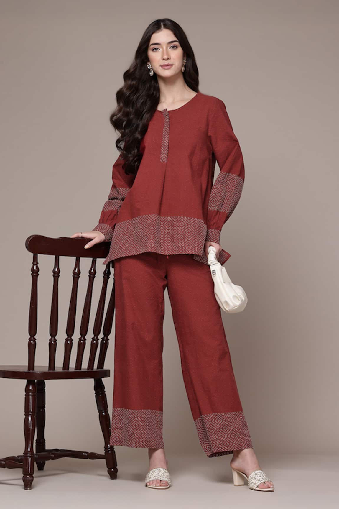 Ritu Kumar Syeta Jacquard Woven Kurta & Palazzo Set 