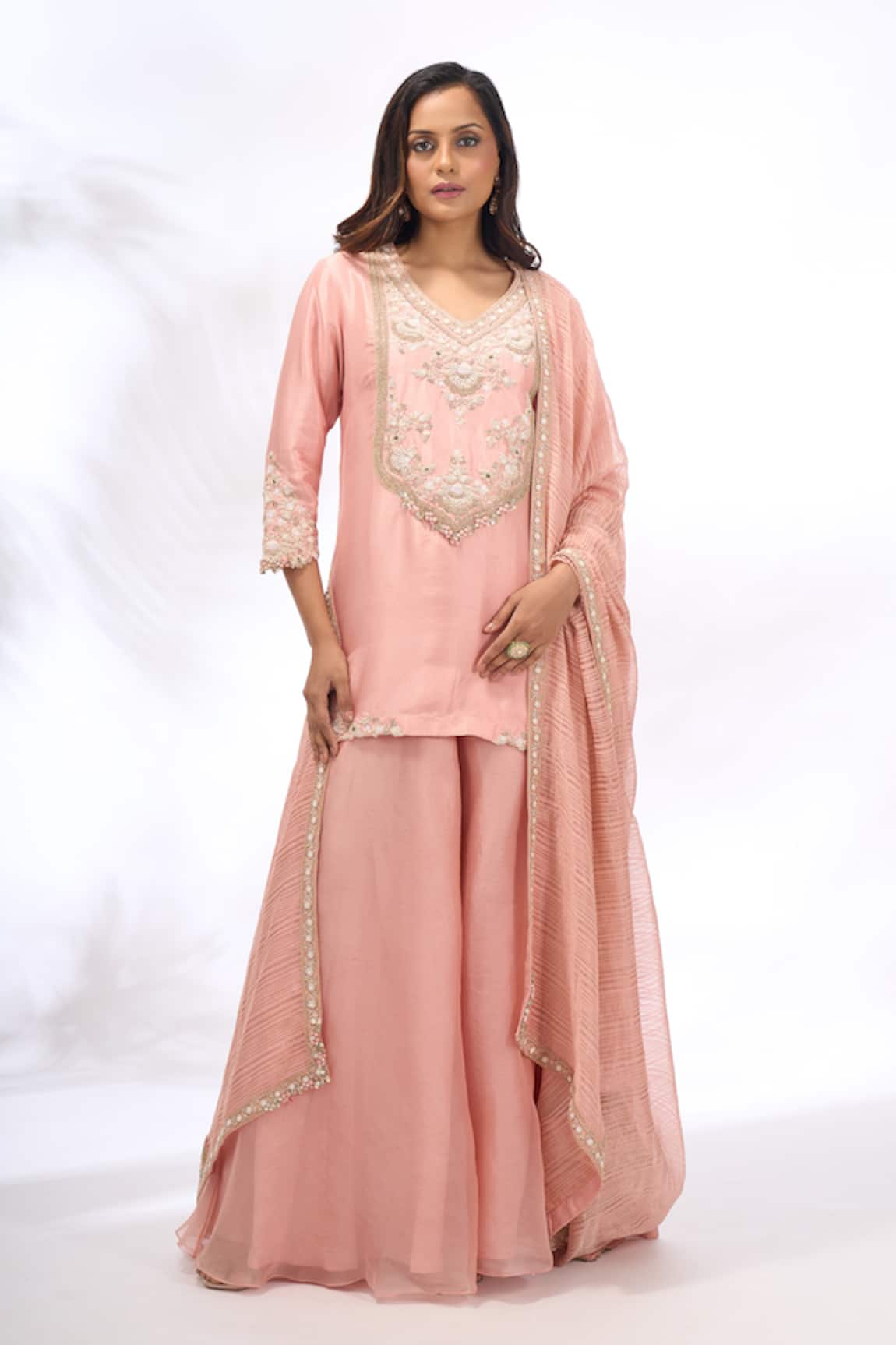 Prisho Embroidered Kurta Sharara Set