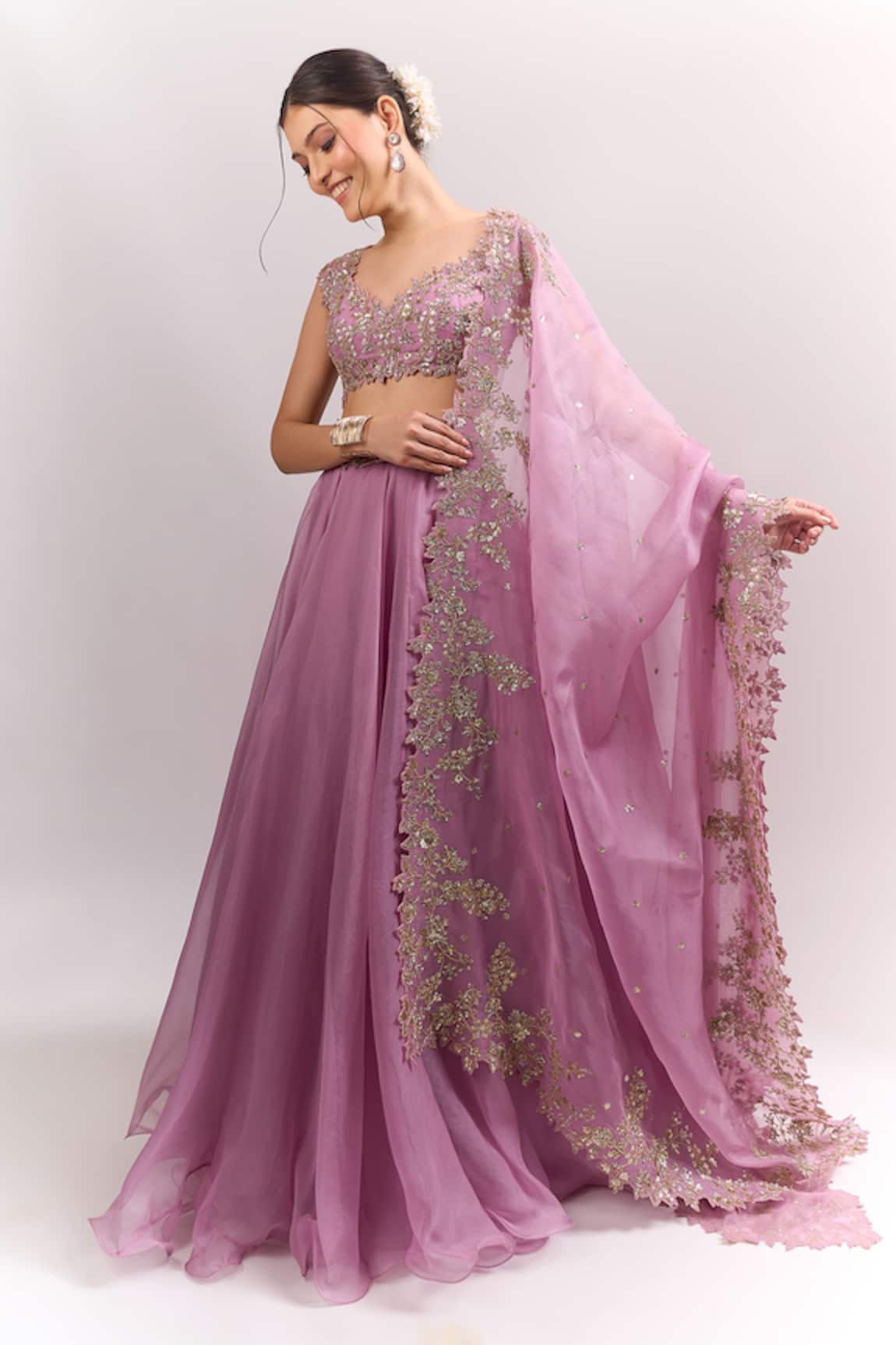 Anushree Reddy Chamak Pico Embroidered Blouse Skirt Set 