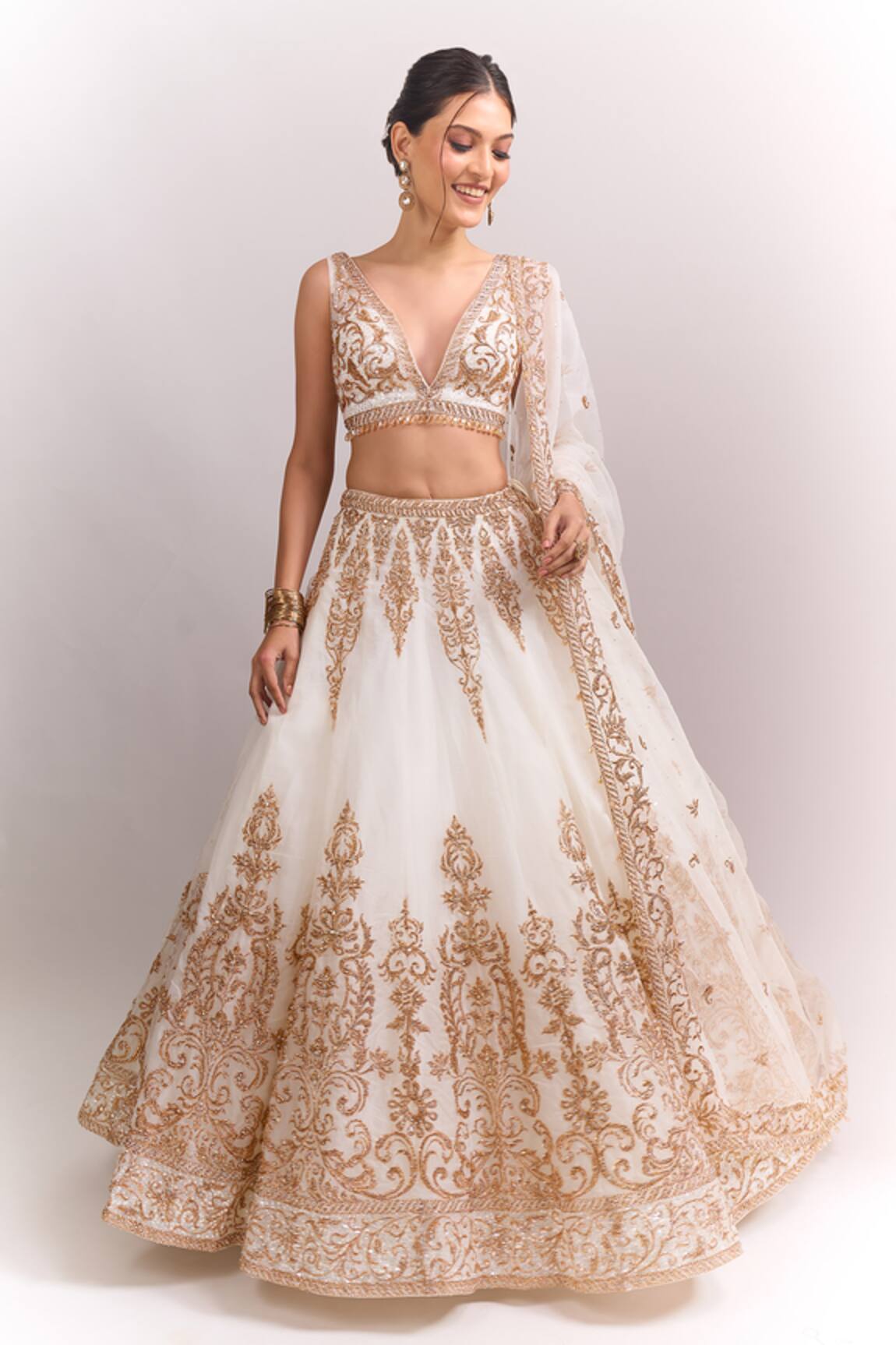 Seema Gujral Aari Embroidered Lehenga Set 