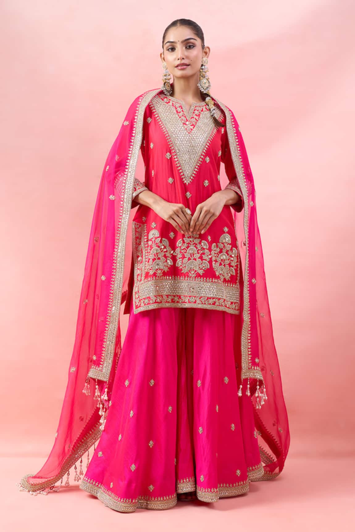 Surbhi Shah Gulmohar Embroidered Kurta Sharara Set 