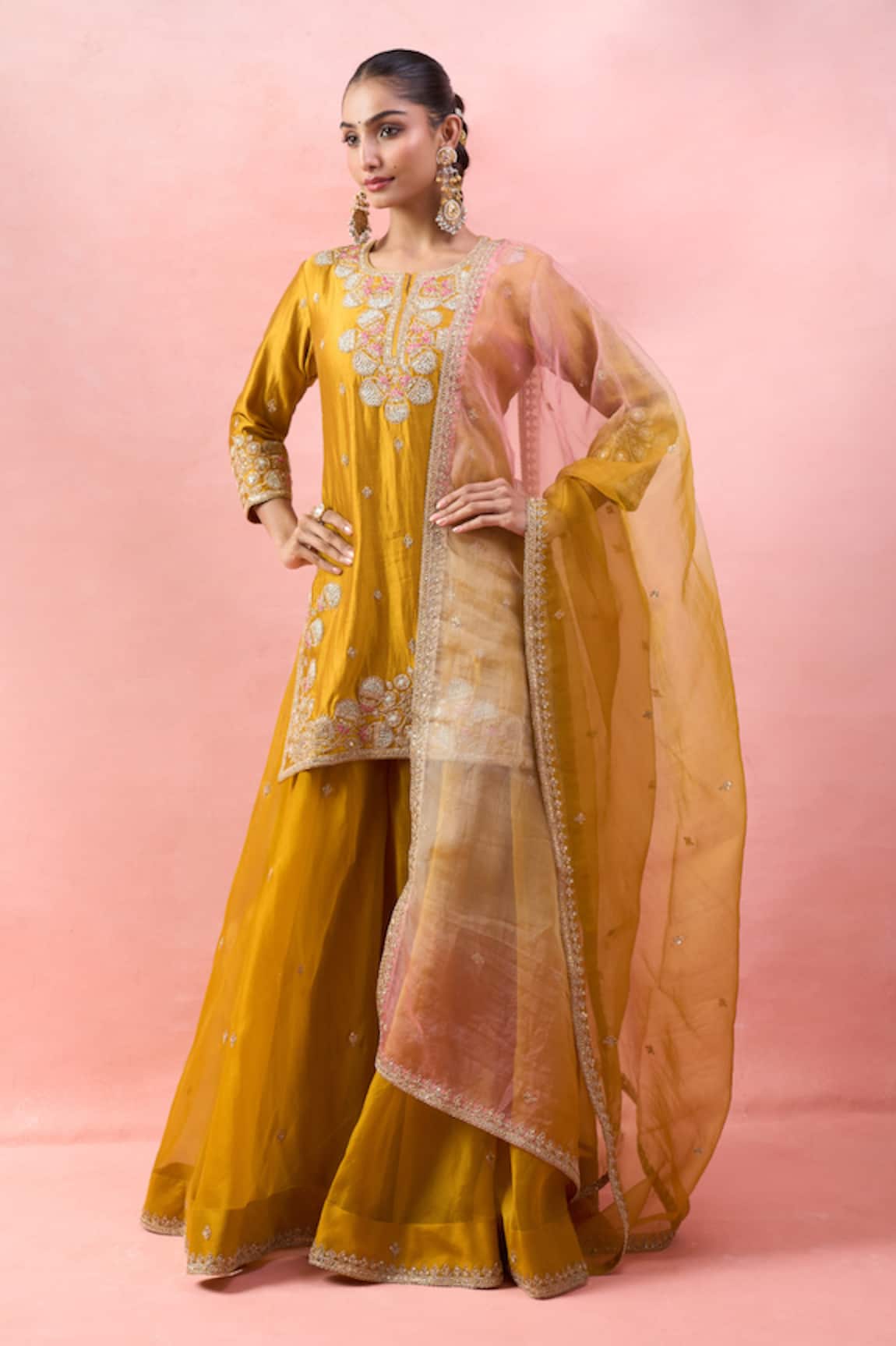 Surbhi Shah Embroidered Kurta Sharara Set 