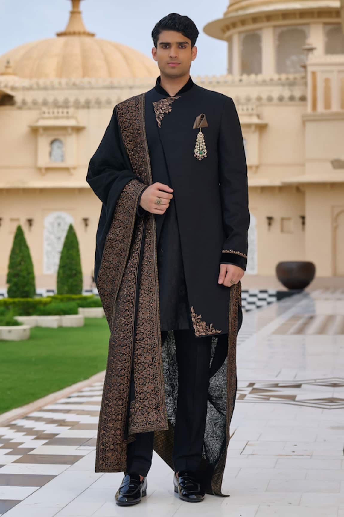 Tarun Tahiliani Embroidered Achkan Sherwani Kurta Set