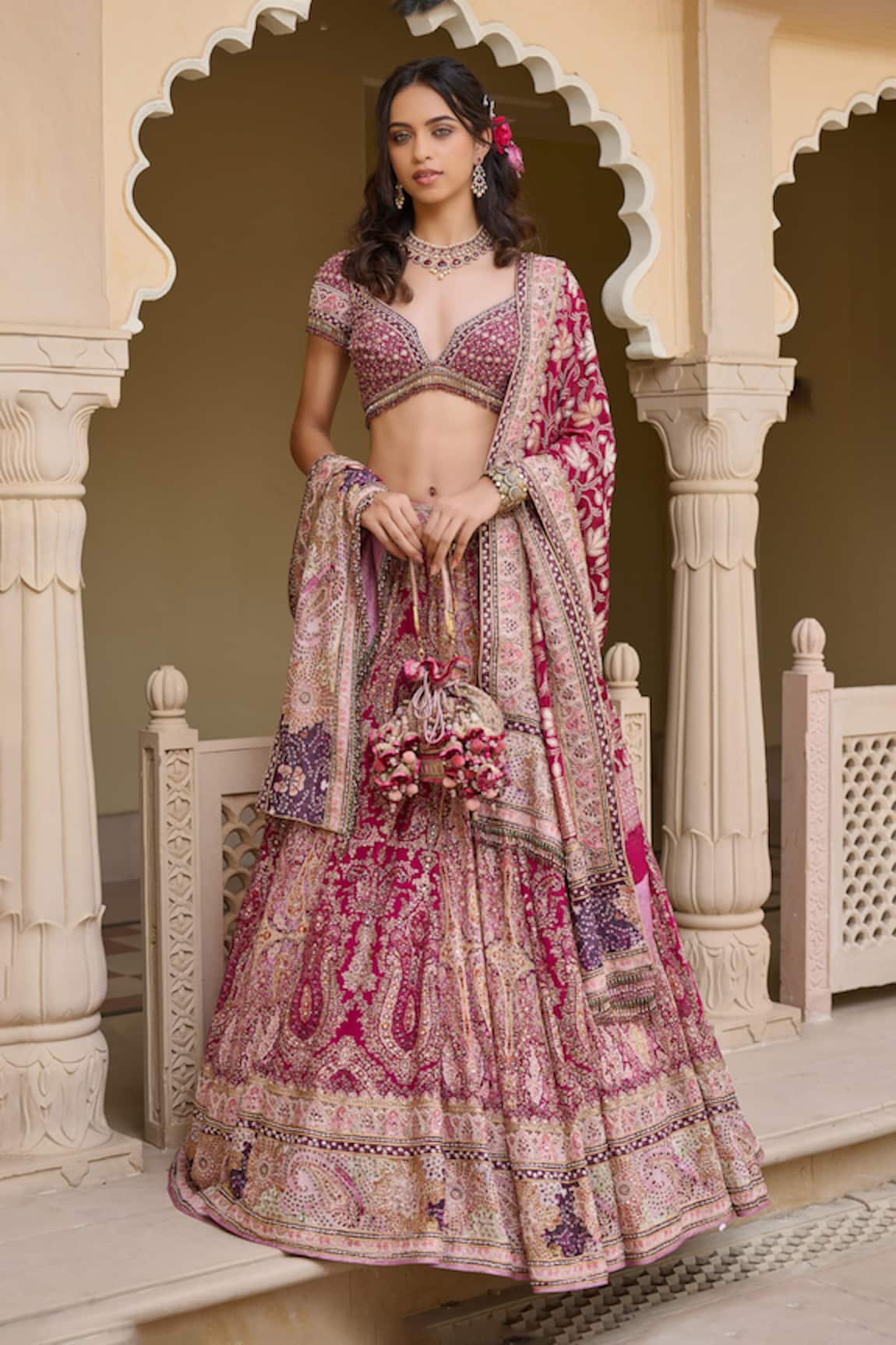 Tarun Tahiliani Kashida Embroidered Lehenga Set