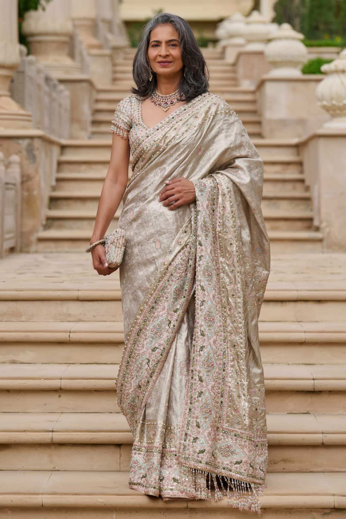 Tarun Tahiliani Kanjivaram Saree With Blouse