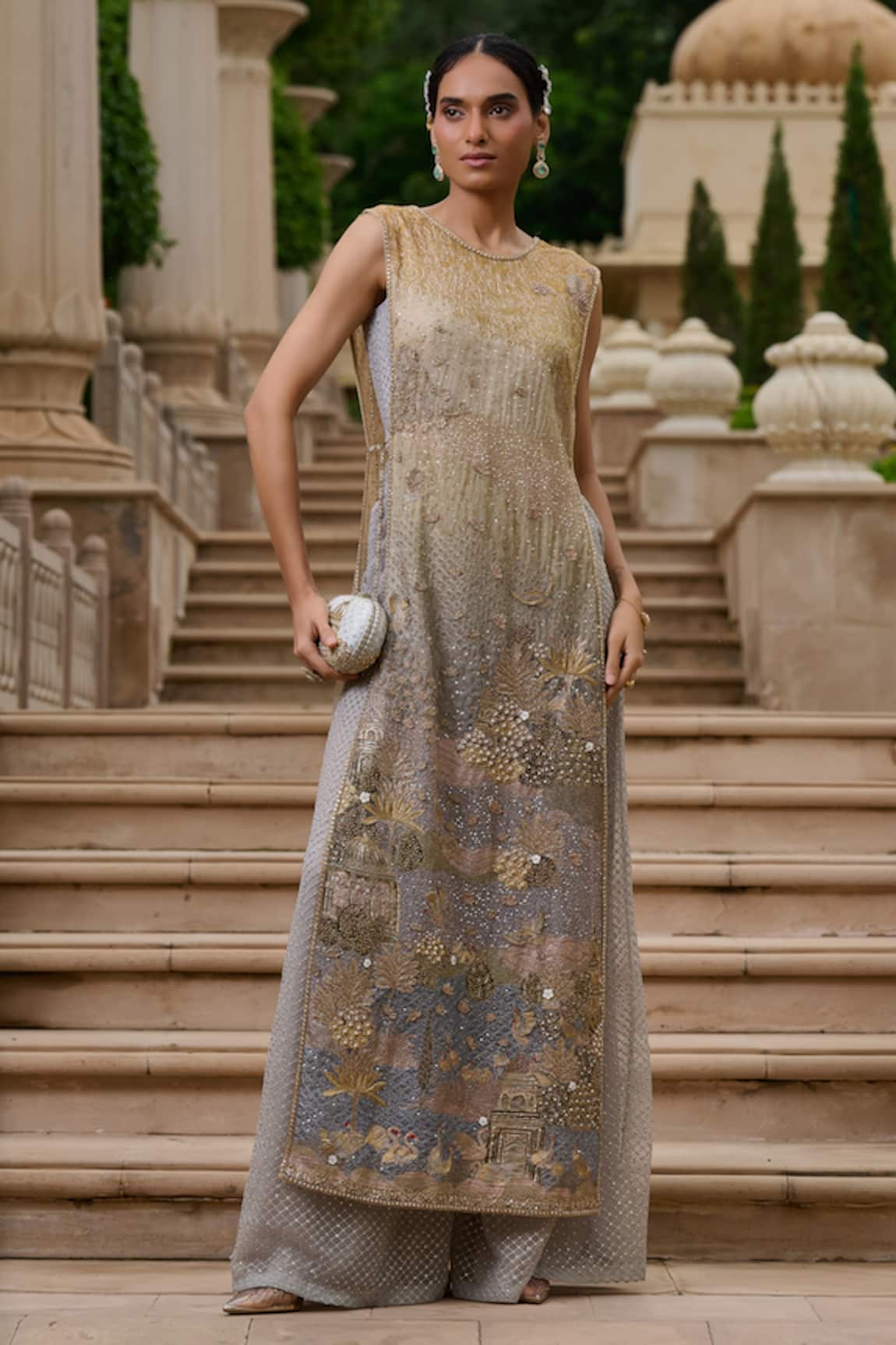 Tarun Tahiliani Pichwai Zardozi & Crystal Embroidered Jumpsuit