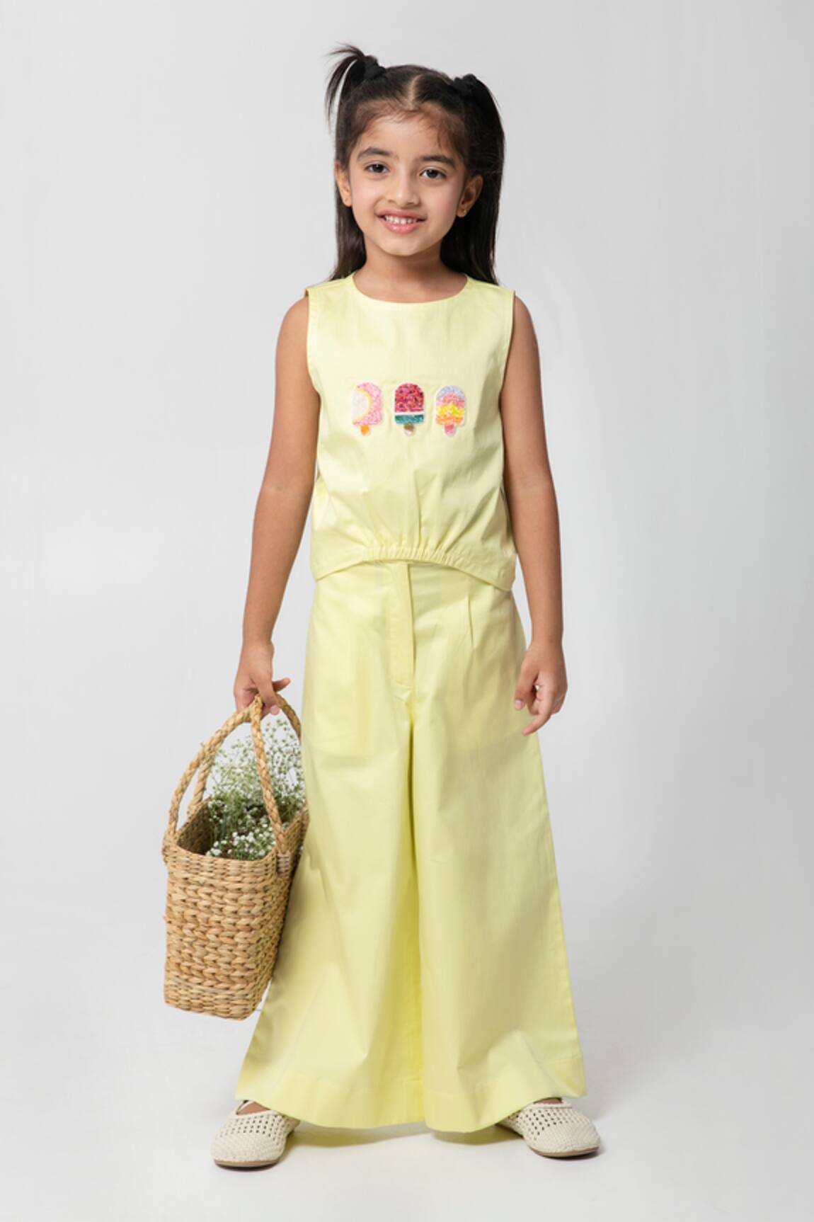 Partykles Popsicle Embroidered Top & Pant Set