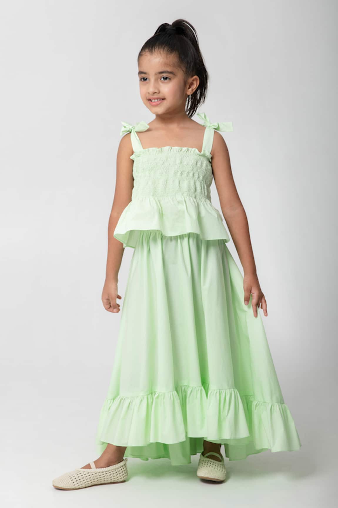 Partykles Smocked Top With Skirt