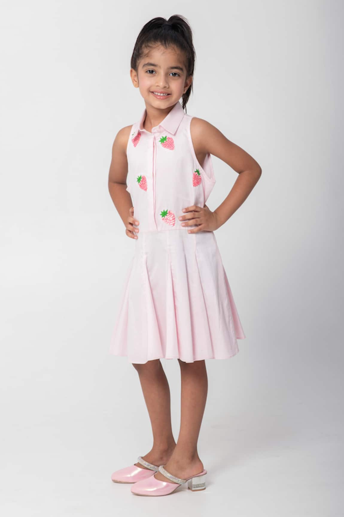 Partykles Strawberry Embroidered Dress