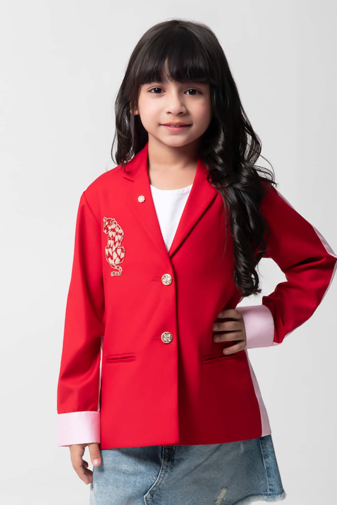 Partykles Cheeta Embroidered Blazer