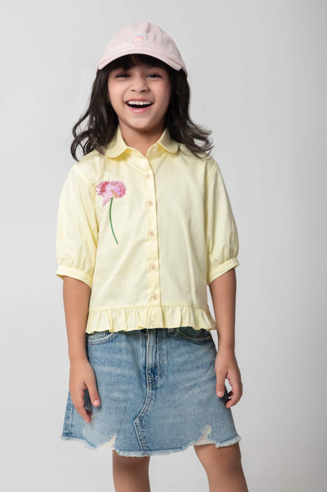 Partykles Flower Embroidered Shirt