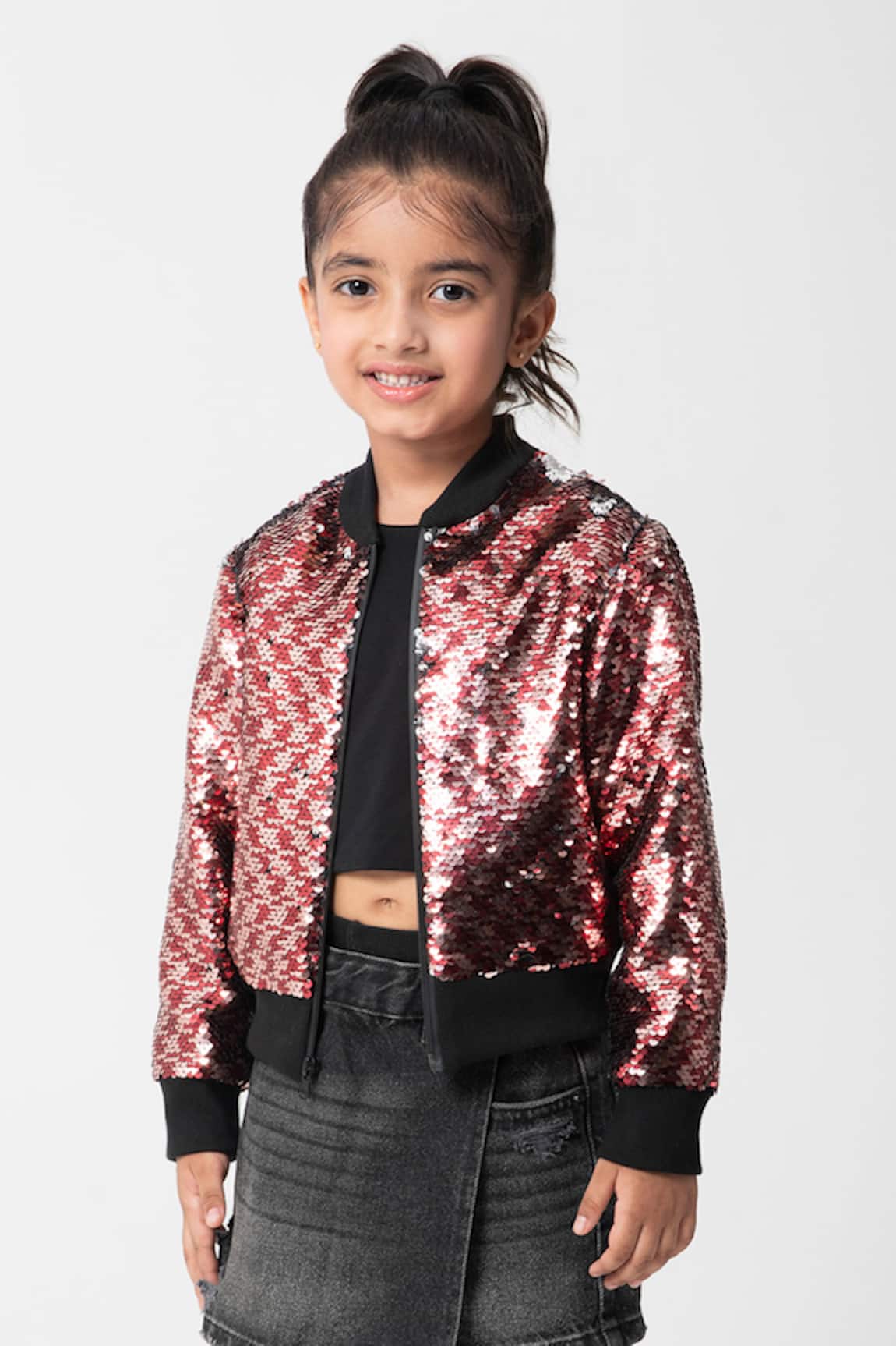 Partykles Sequin Work Bomber Jacket