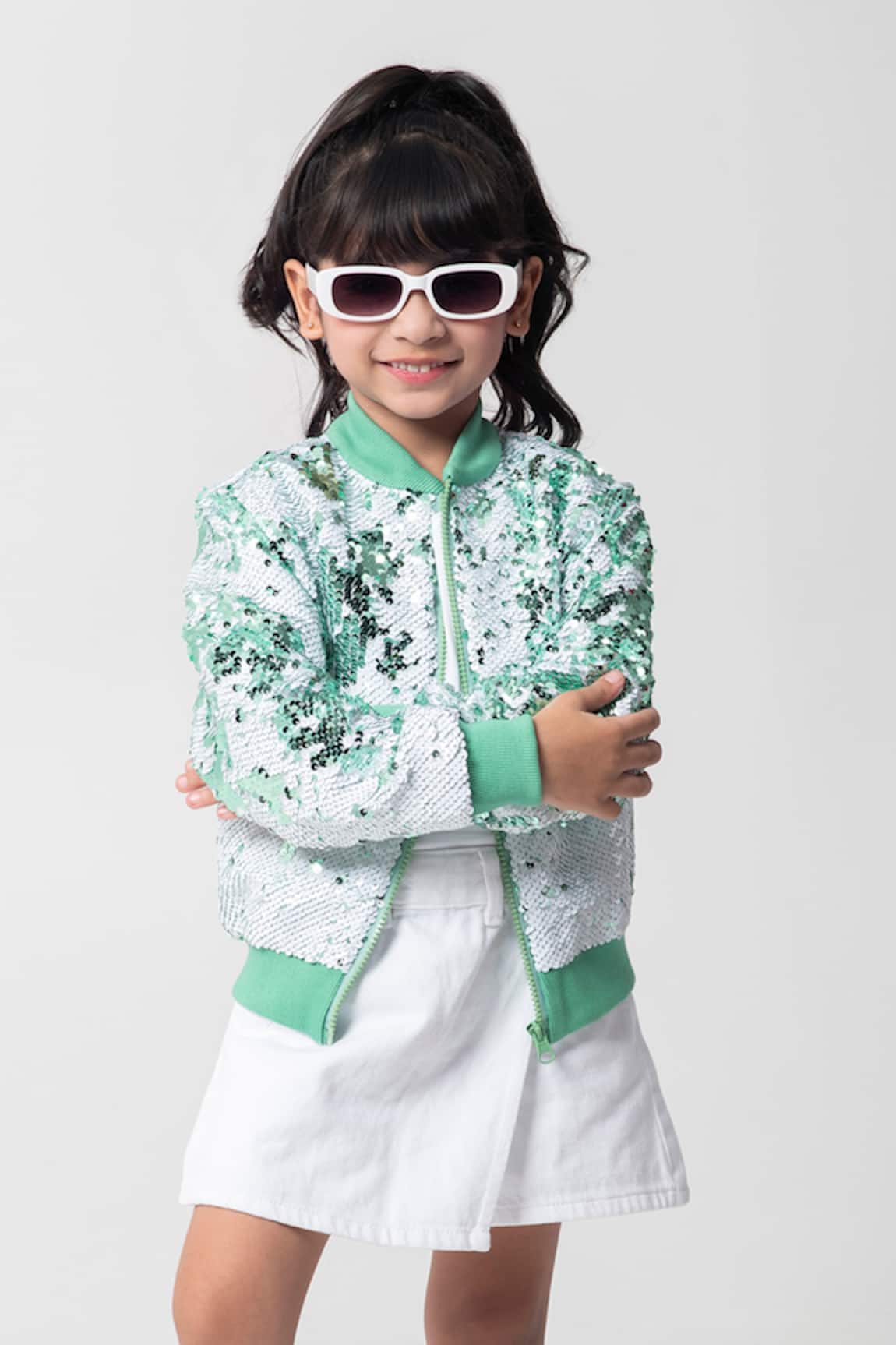 Partykles Sequin Work Bomber Jacket