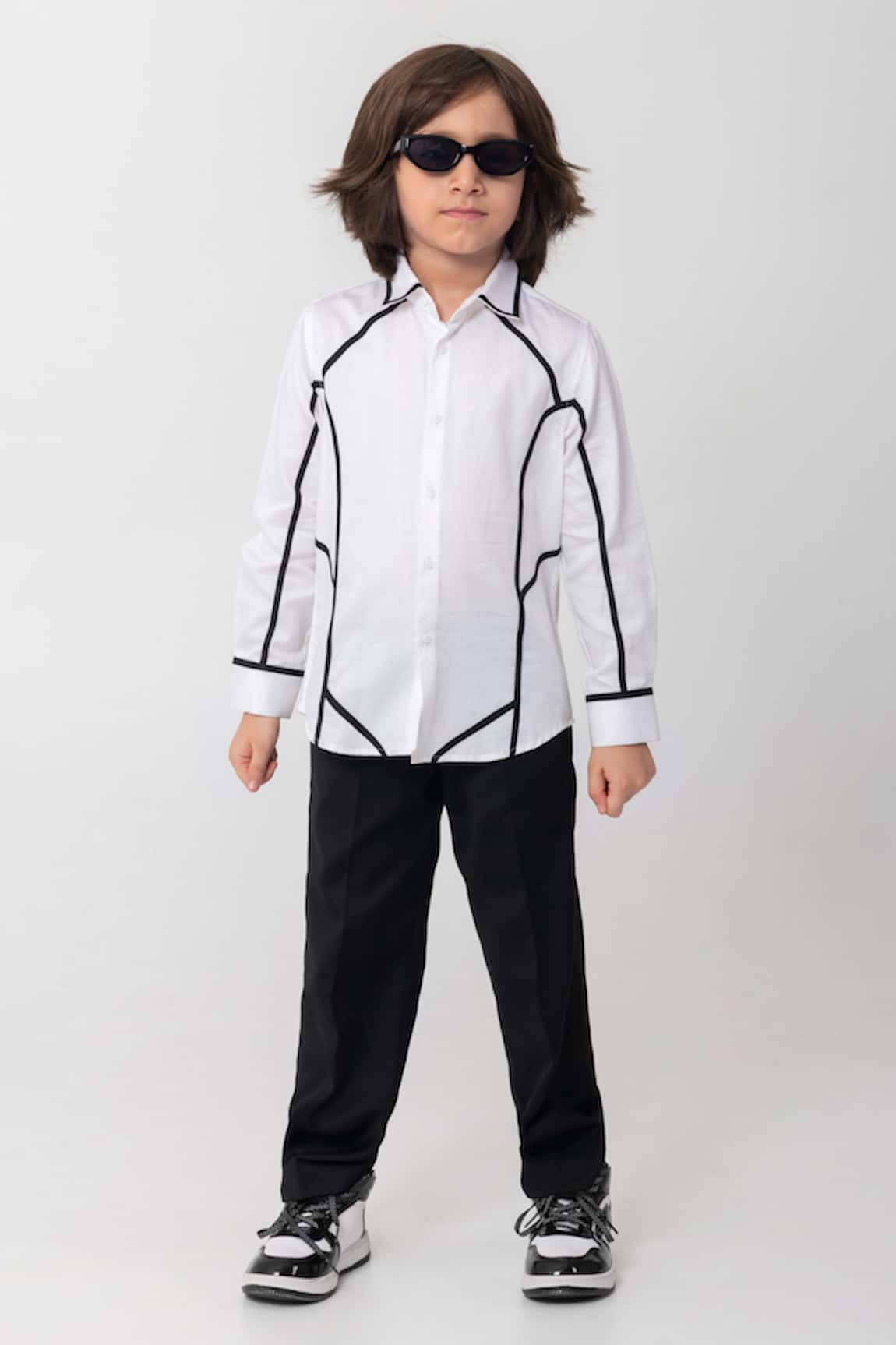 Partykles Black & White Cotton Shirt