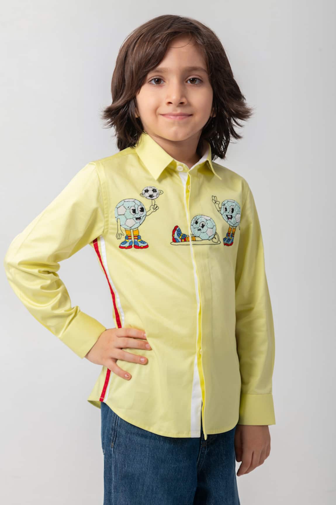 Partykles Neon Football Embroidered Shirt