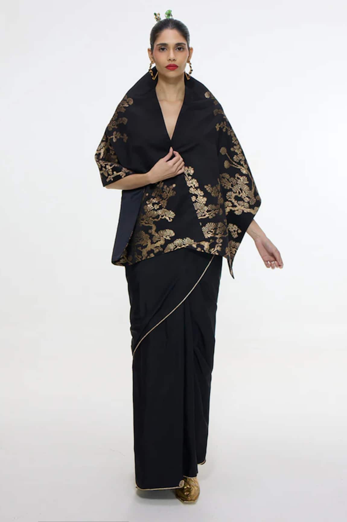 Ekaya Banaras Cherry Blossom Handwoven Shawl 