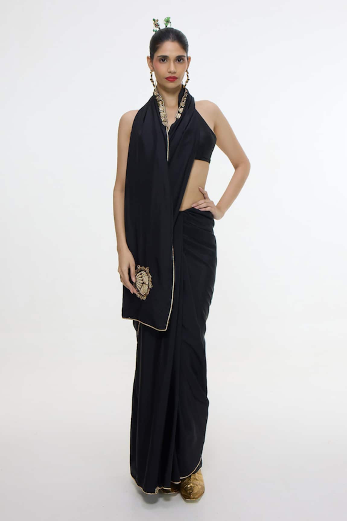 Ekaya Banaras Placed Embroidered Handwoven Saree