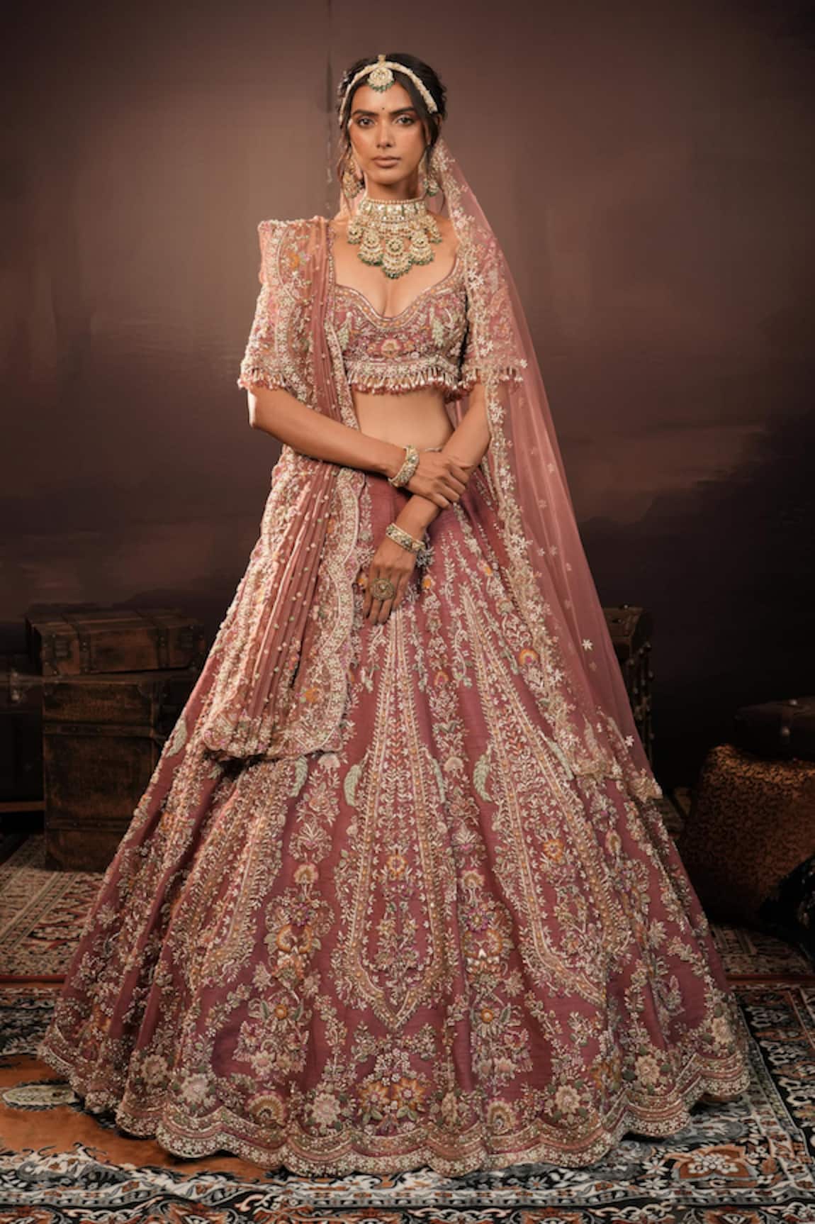 House of ayra Amythesyt Resham Embroidered Bridal Lehenga Set 