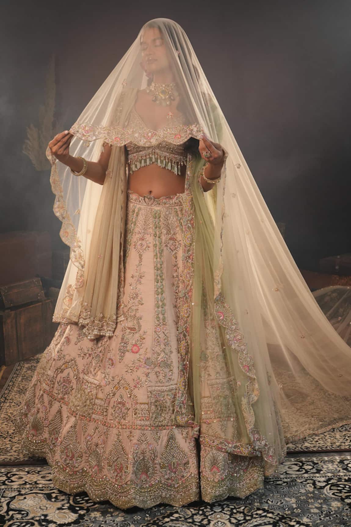 House of ayra Morbani Bridal Embroidered Lehenga Set 