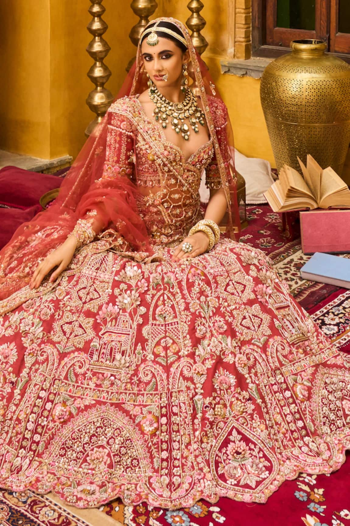 House of ayra Sandstone Embellished Bridal Lehenga Set