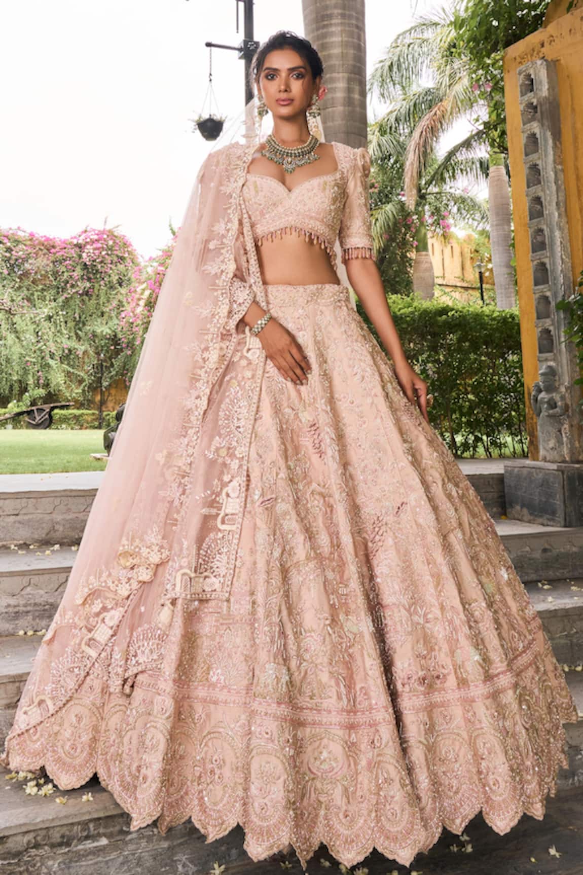 House of ayra Peafowl Embroidered Bridal Lehenga Set