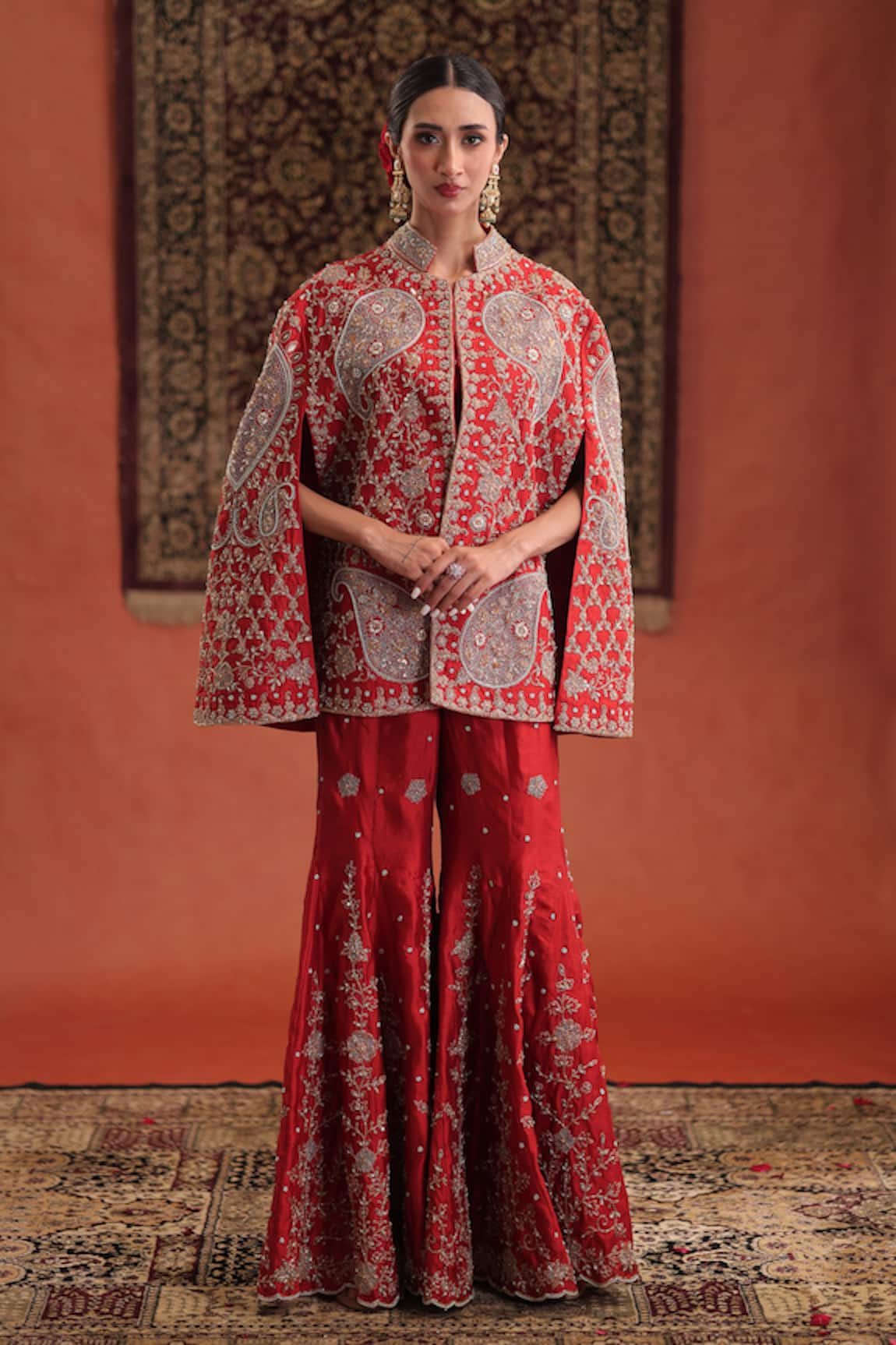 Farha Syed Embroidered Cape & Sharara Set 