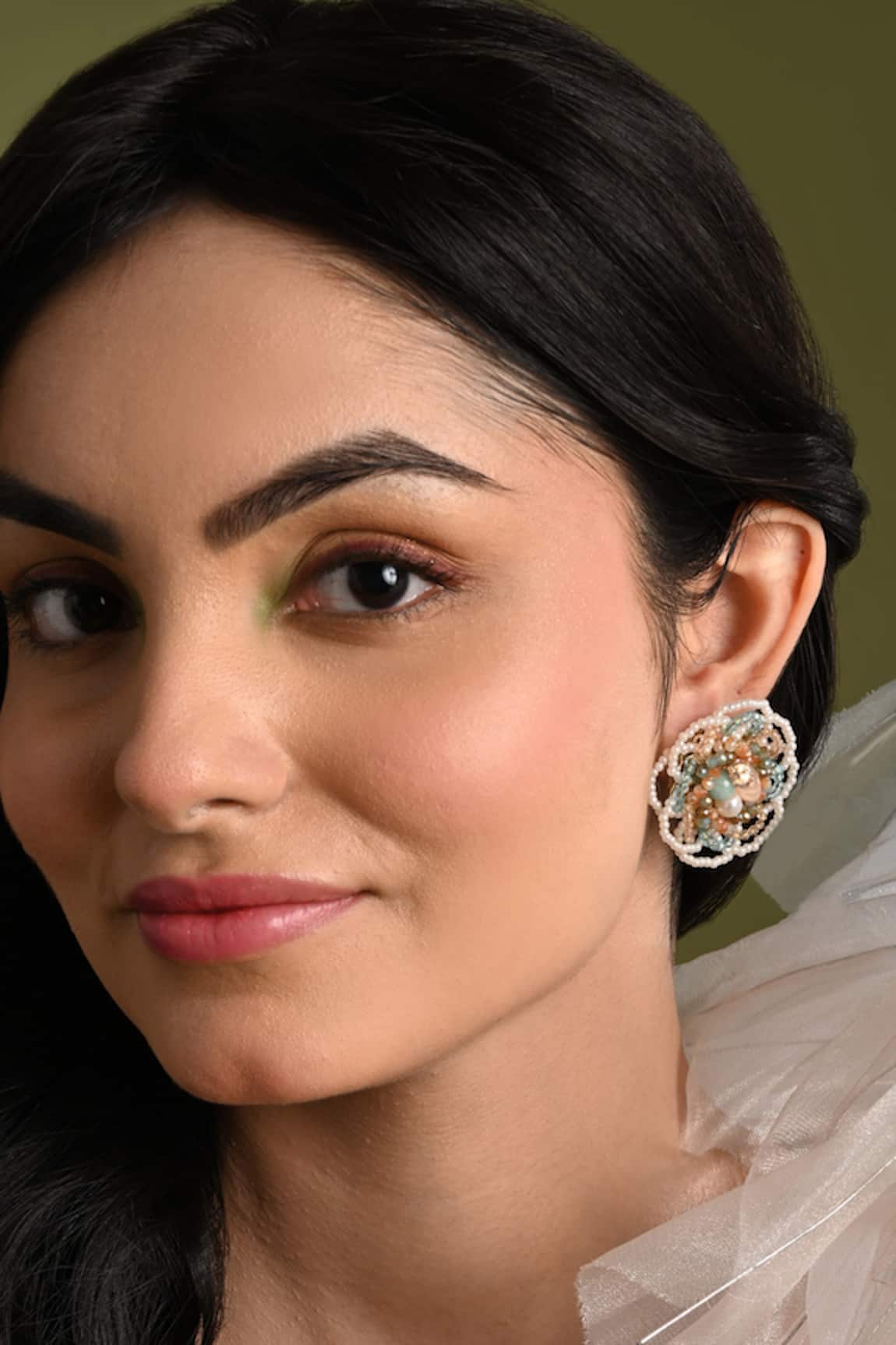 House Of D"Oro Aureaflora Beaded & Pearl Stud Earrings