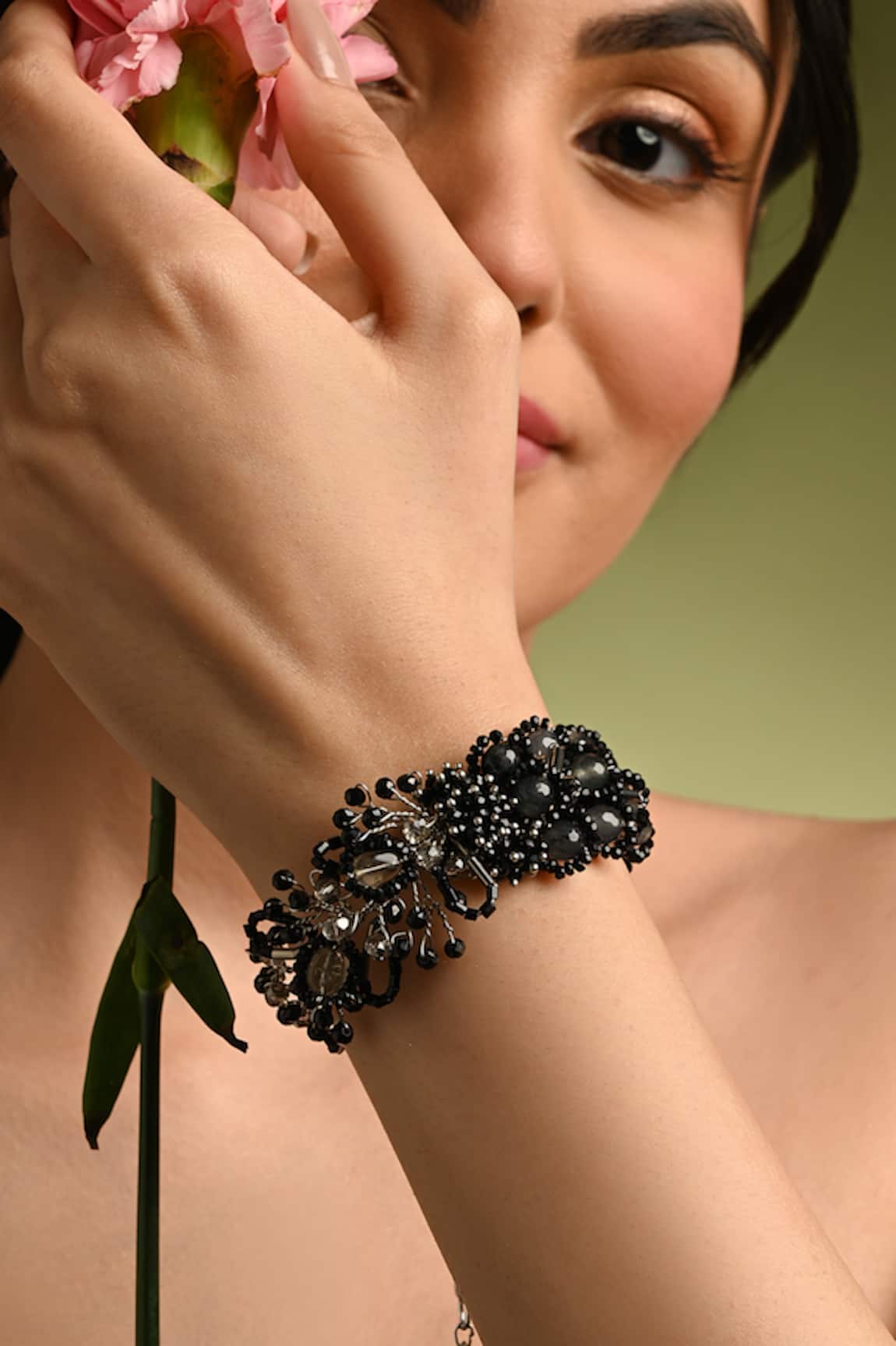 House Of D"Oro Calla Bead & Stone Embellished Bracelet