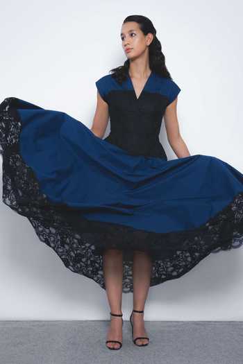 LEH STUDIOS Baile V Neck Dress  