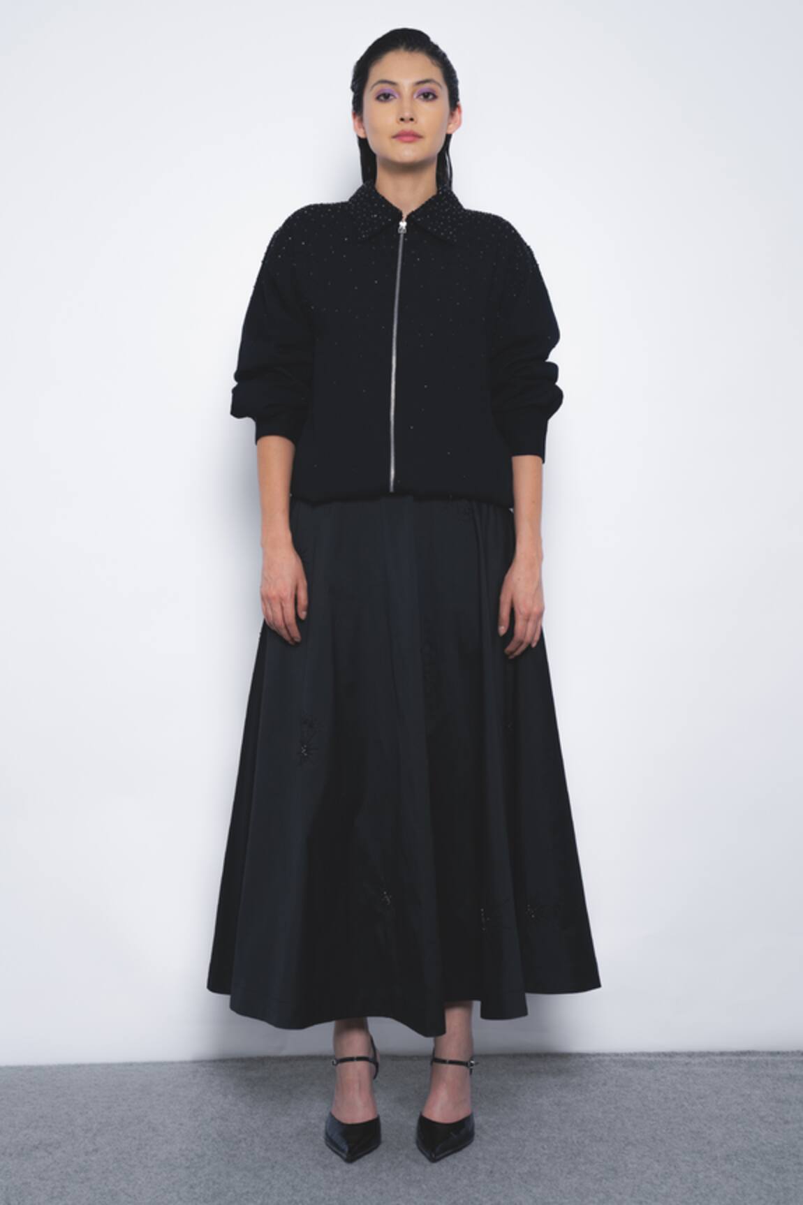 Leh Studios Starlight Embroidered Flared Skirt